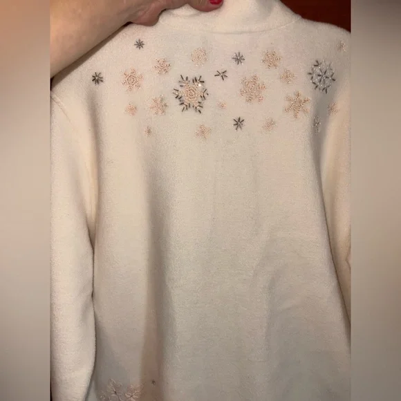 Talbots Cream Fleece Jacket - Picture 4 of 4